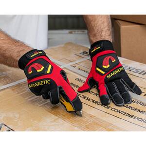 Pro Performance Work Glove with Integrated Magnetic Storage, Red, X-Large