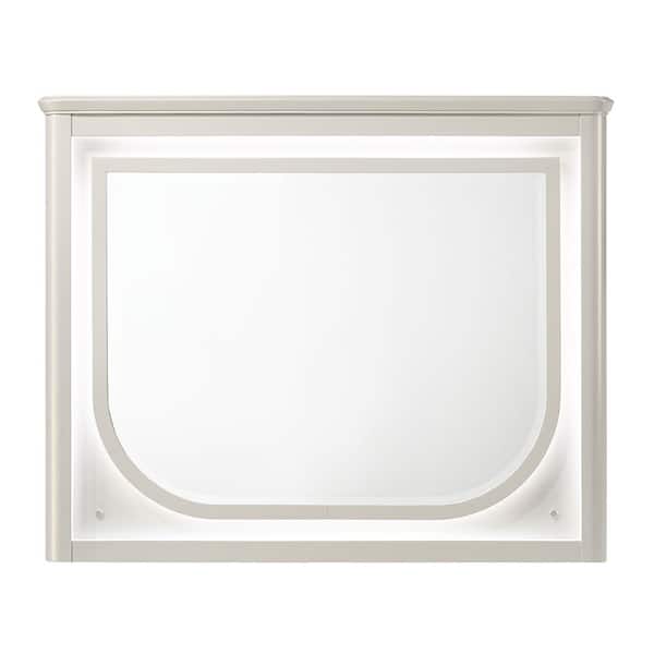 Acme Furniture Laveda Pearl White Mirror 2 in. W x 36 in. H With LED
