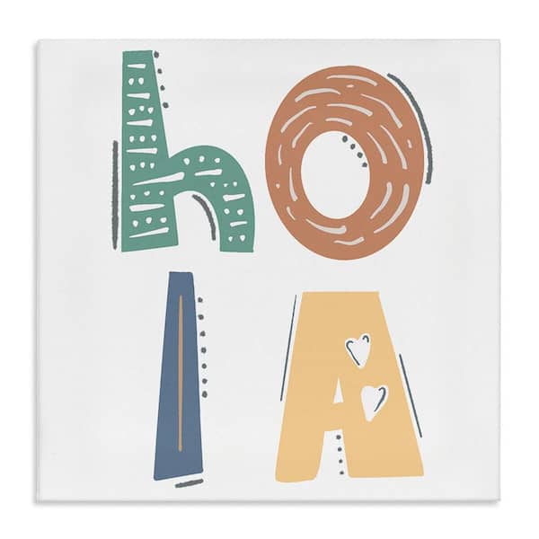 Stupell Industries Hello Playful Typography by SD Graphics Studio Gallery Wrapped Unframed Typography Graphic Art Print 24 in. x 24 in.