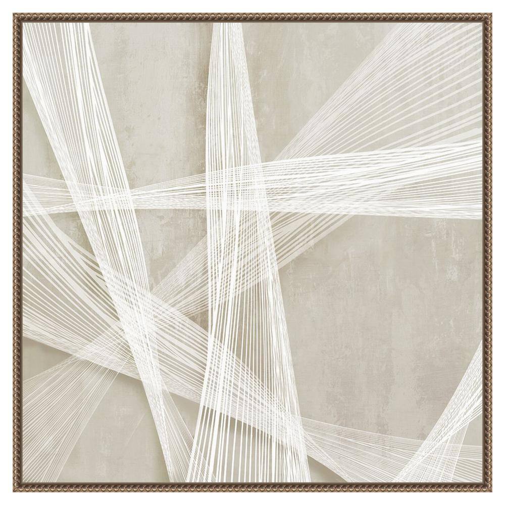 Loomed Symmetry II Abstract Canvas Art with Bronze Frame