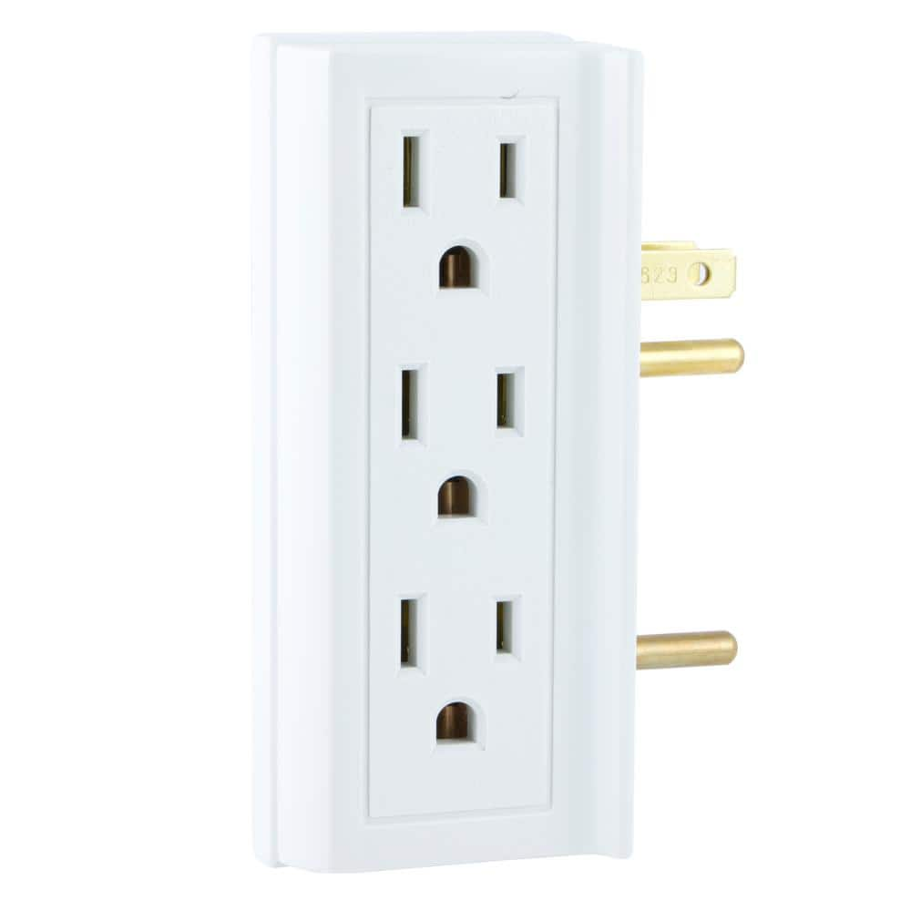 Automatic Side Outlet Plug - Non Polarized - White