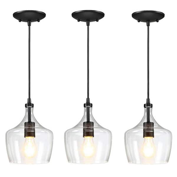 3-Pack 1-Light Dark Bronze Mini Pendant Light