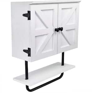 Excello 17-in. W x 21-in. H x 7-in. D Barndoor Bathroom Wall Cabinet in White