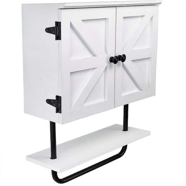 EXCELLO GLOBAL PRODUCTS Excello 17-in. W x 21-in. H x 7-in. D Barndoor Bathroom Wall Cabinet in White