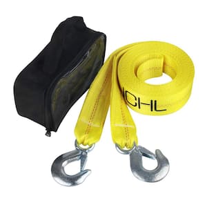 2 in. x 20 ft. 20, 000 lbs. Nylon Tow Strap with Hooks for Car Truck Jeep ATV SUV