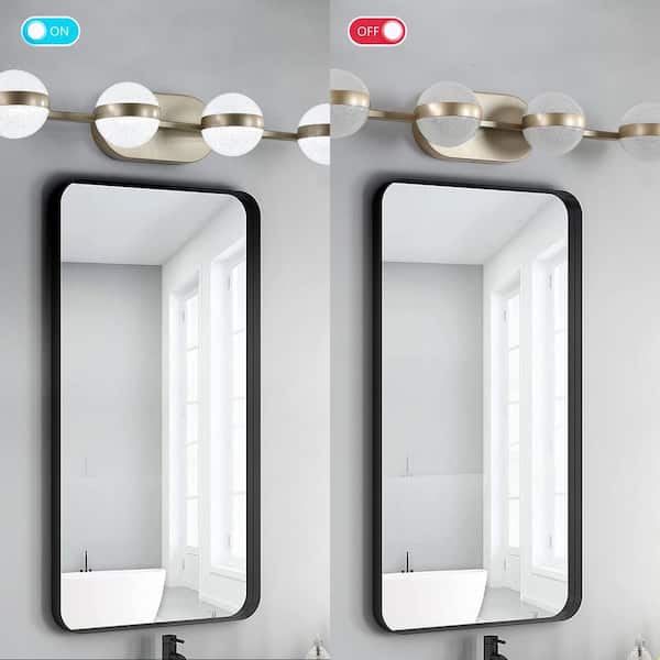 43 in. 6-Light Gold LED Vanity Light with Shade