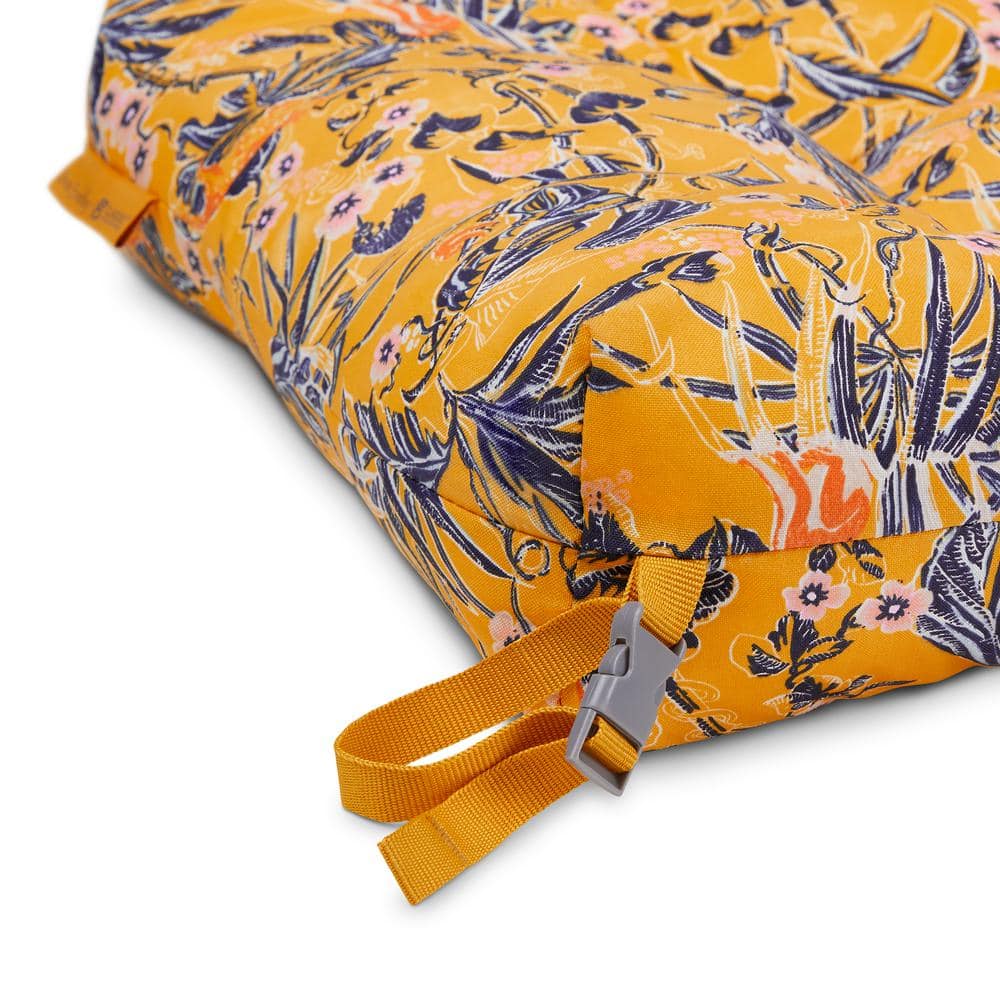 Rain Forest Toile Gold Water-Resistant 19" Patio Chair Cushions, 2 Pack