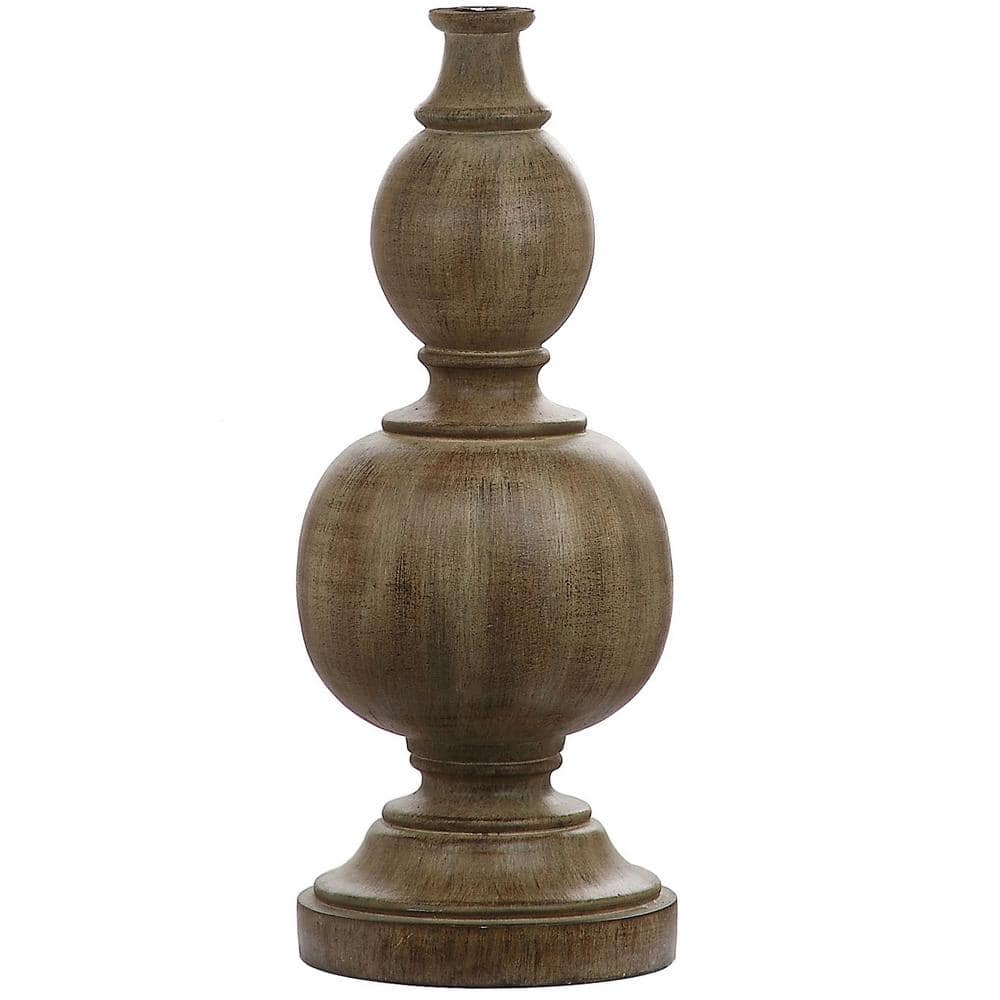 Araceli Traditional Carved Wood-Inspired Table Lamp Set, Brown and White