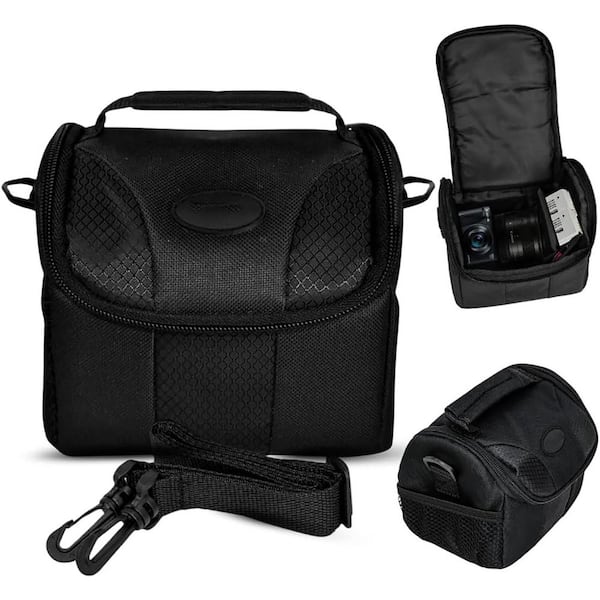 Small Carrying Case Gadget Bag for Cameras and Camcorders with Water Resistant Design and Padding in Black