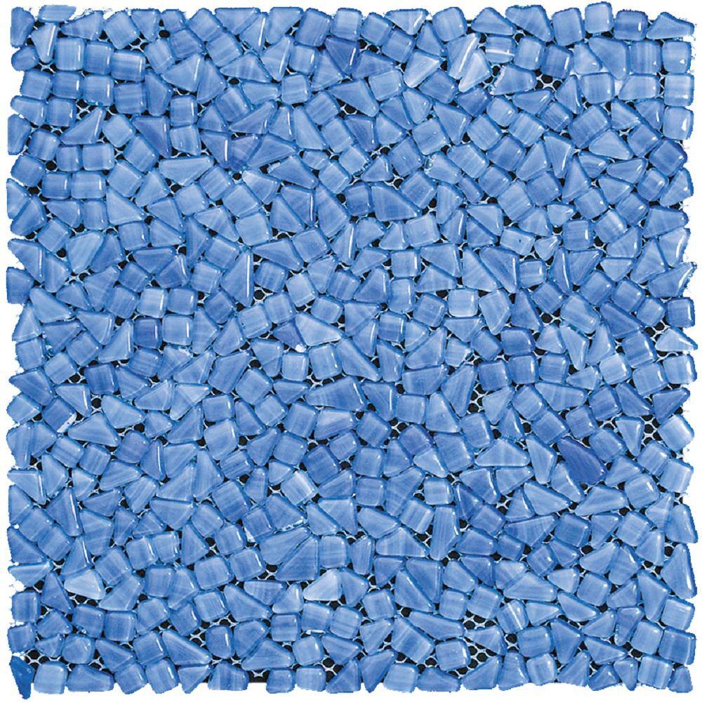 Sky Blue 4 in. x 5 in. Polished Pebble Glass Mosaic Tile Sample (0.13 sq. ft./Piece) price history on PriceWatchPro
