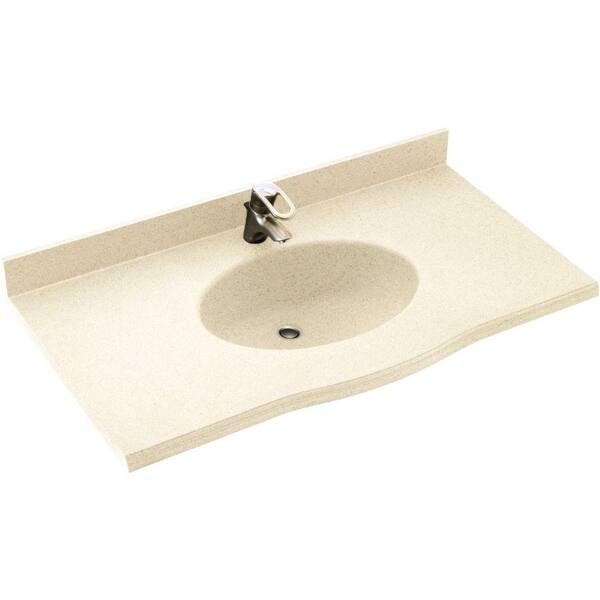 Swan Europa 43 in. W x 22.5 in. D Solid Surface Vanity Top with Sink in Pebble