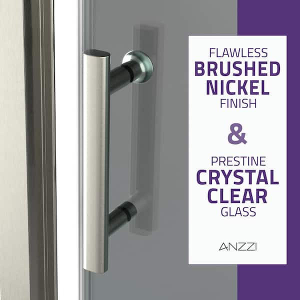ANZZI 72 x 60 inch Framed Shower Door in Brushed Nickel, Halberd Water  Repellent Glass Shower Door with Seal Strip Parts, Easy Gilde Rollers  Sliding Shower Door, SD-AZ052-02BN 