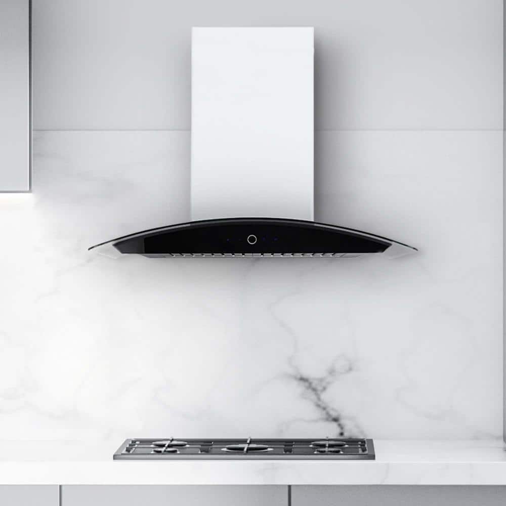 36" Stainless Steel Convertible Wall Mount Range Hood with Charcoal Filter