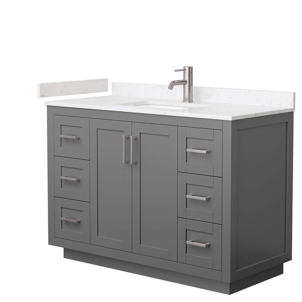 Miranda 48" Dark Gray Freestanding Bathroom Vanity with Marble Top