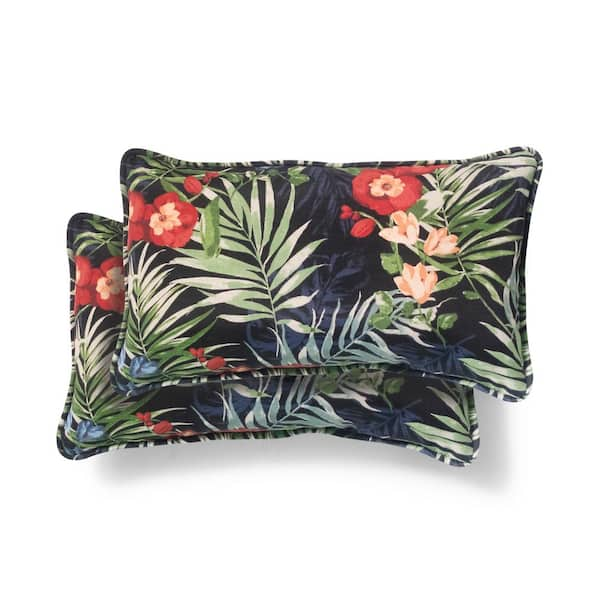 hampton bay black tropical cushions