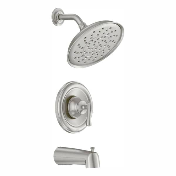 MOEN Ashville Single-Handle 1-Spray Tub and Shower Faucet in Spot Resist Brushed Nickel (Valve Included)