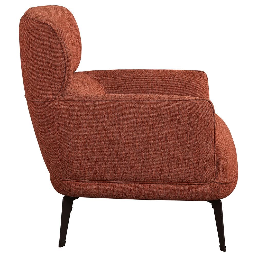 Andrea Orange Transitional Accent Chair with Black Metal Legs