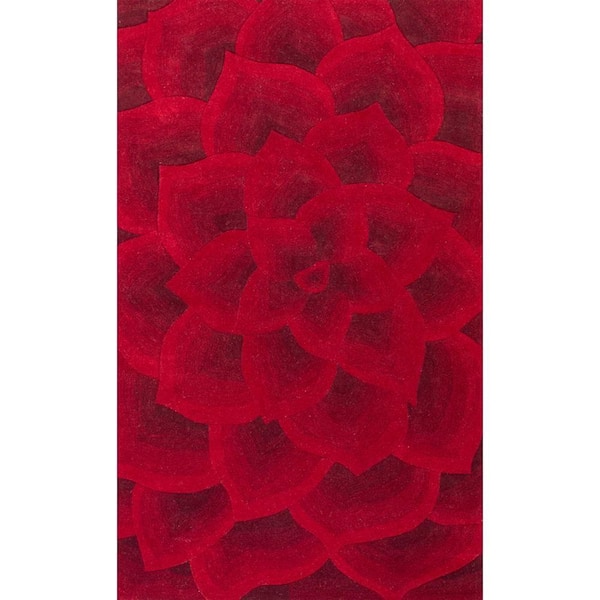 nuLOOM Rose Floral Red 8 ft. x 10 ft. Area Rug