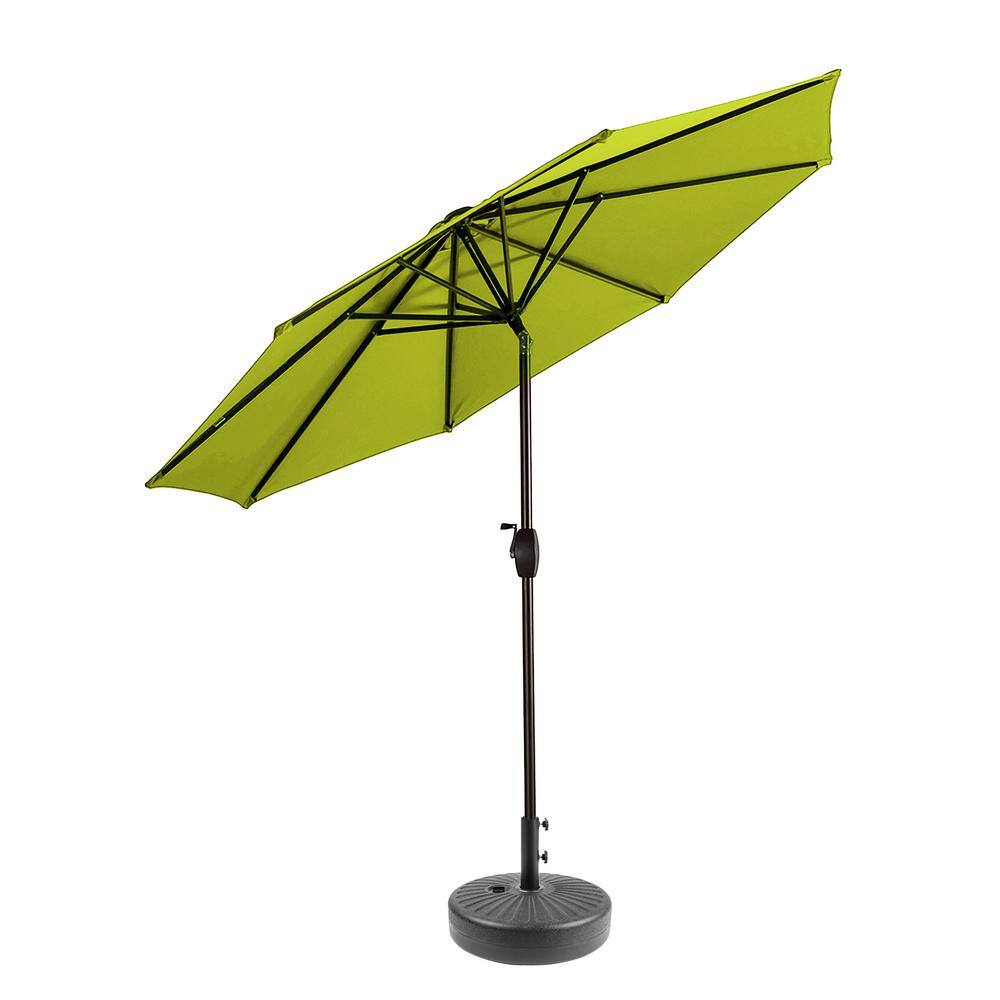 Lime Green 9-Foot Patio Umbrella with Steel Frame and Base