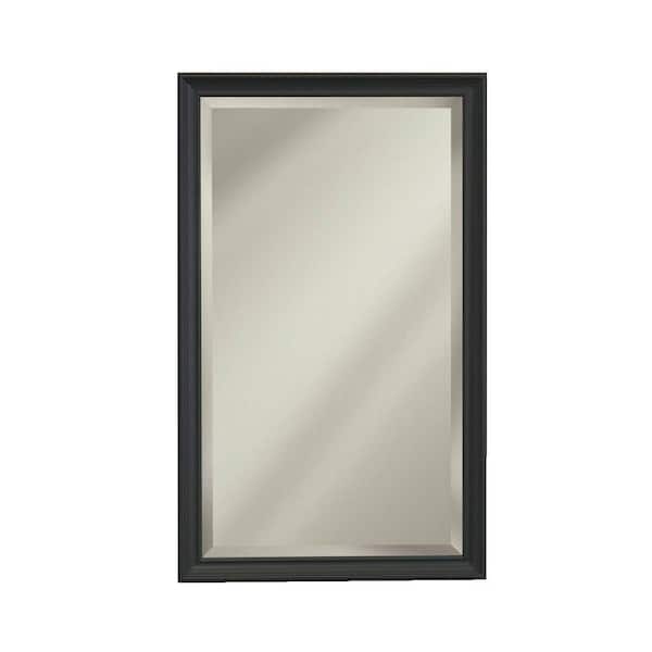 JENSEN Studio V 15 in. W x 35 in. H x 5 in. D Stainless Recessed or Surface-Mount Bathroom Medicine Cabinet in Bronze Frame