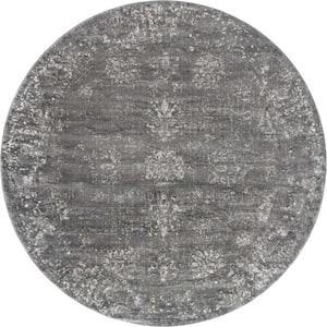 Sofia Casino Dark Gray 7 ft. x 7 ft. Area Rug