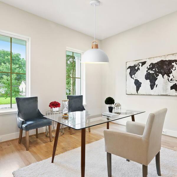 ZJVAIVE 1-Light White Dome Pendant Light Hanging Ceiling