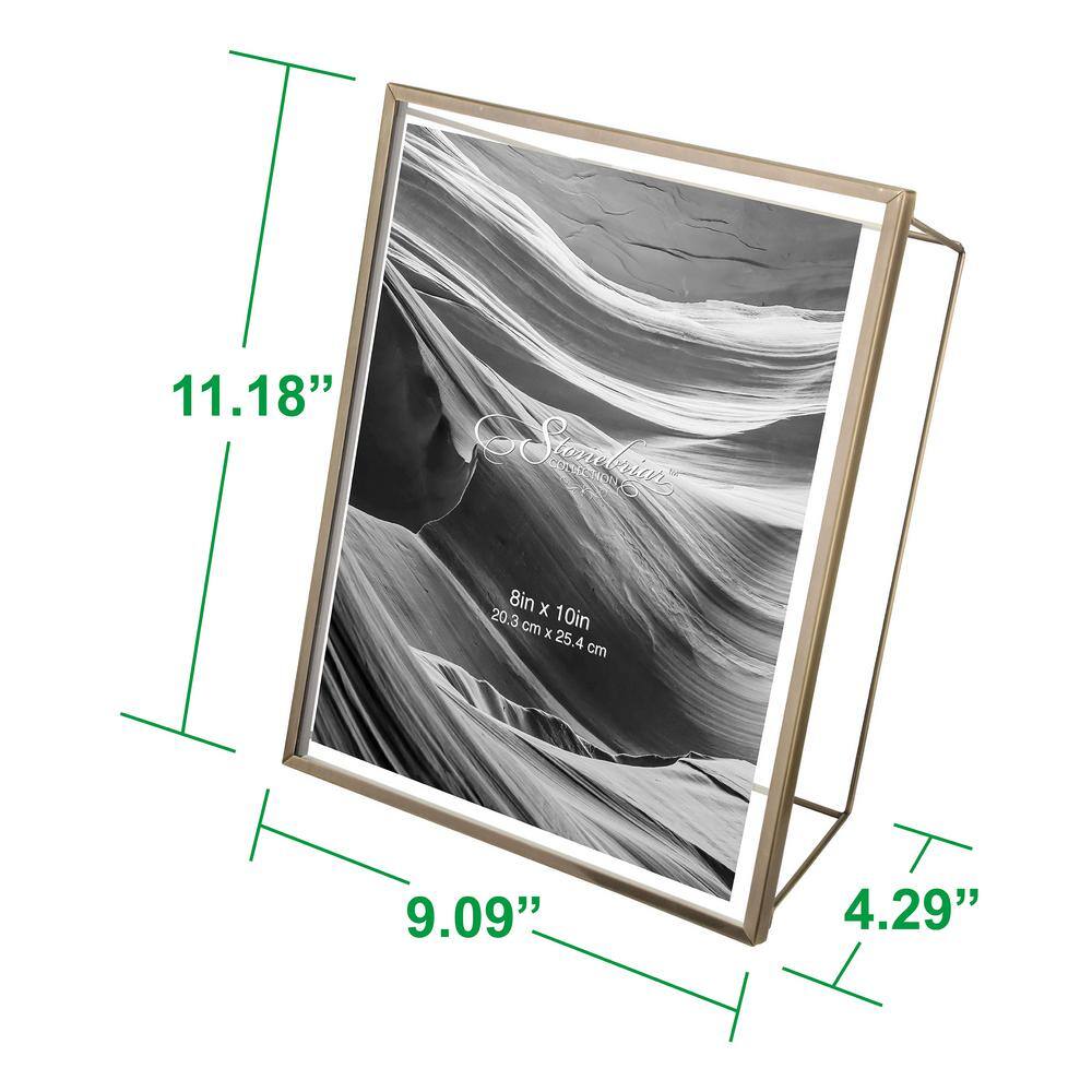 Antique Brass 8x10 Metal Floating Photo Frame