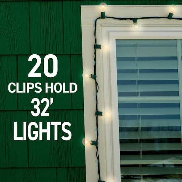 Clear Outdoor Light Clips (30 Clips, 32 Command Strips)