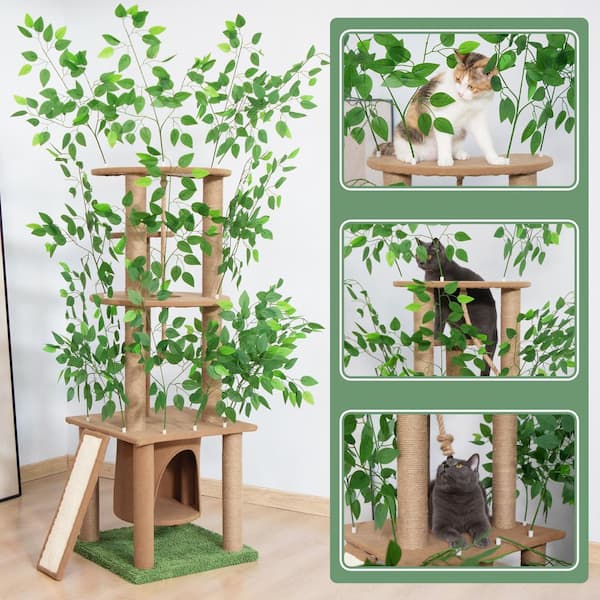 Cat tree leaves best sale