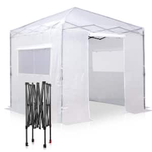 8 ft. W x 8 ft. D White Portable Walk-In Pop-Up Gardening Greenhouse Canopy
