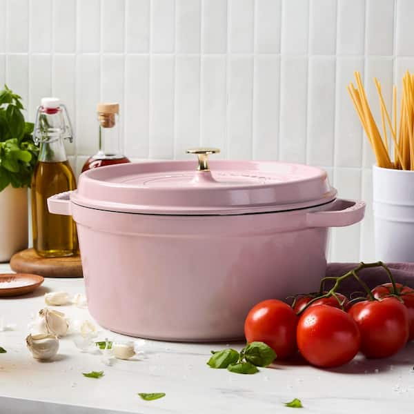 STAUB Cast Iron 7-qt Round Enameled Cast Iron Dutch Oven - Peony