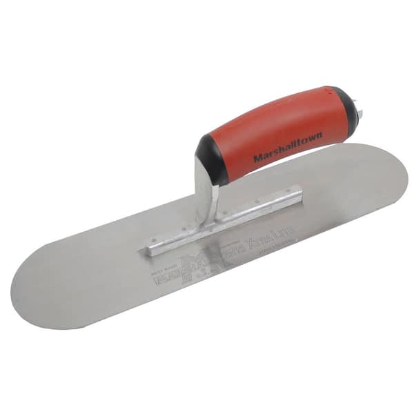 MARSHALLTOWN 12 in. x 3-1/2 in. Bright Stainless Steel Pool Trowel - DuraSoft Handle