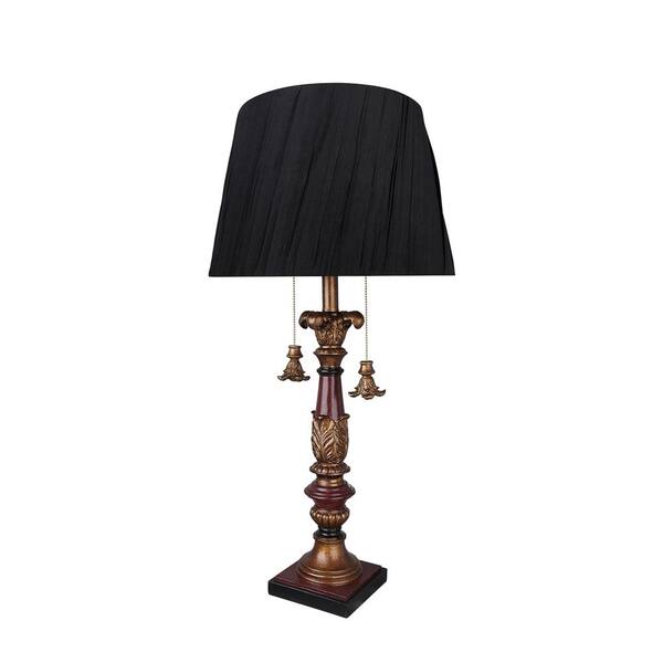 Gold Metal And Resin Table Lamp, Black Buffet Table Lamp Shades