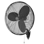 30 in. 3-Speed High Velocity Black Wall Mount Fan with 3 Blades