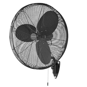30 in. 3-Speed High Velocity Black Wall Mount Fan with 3 Blades