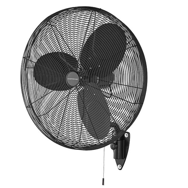 30 in. 3-Speed High Velocity Black Wall Mount Fan with 3 Blades