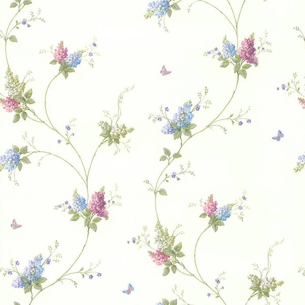 Brewster Carolina Pink Rose Bouquet Wallpaper Sample