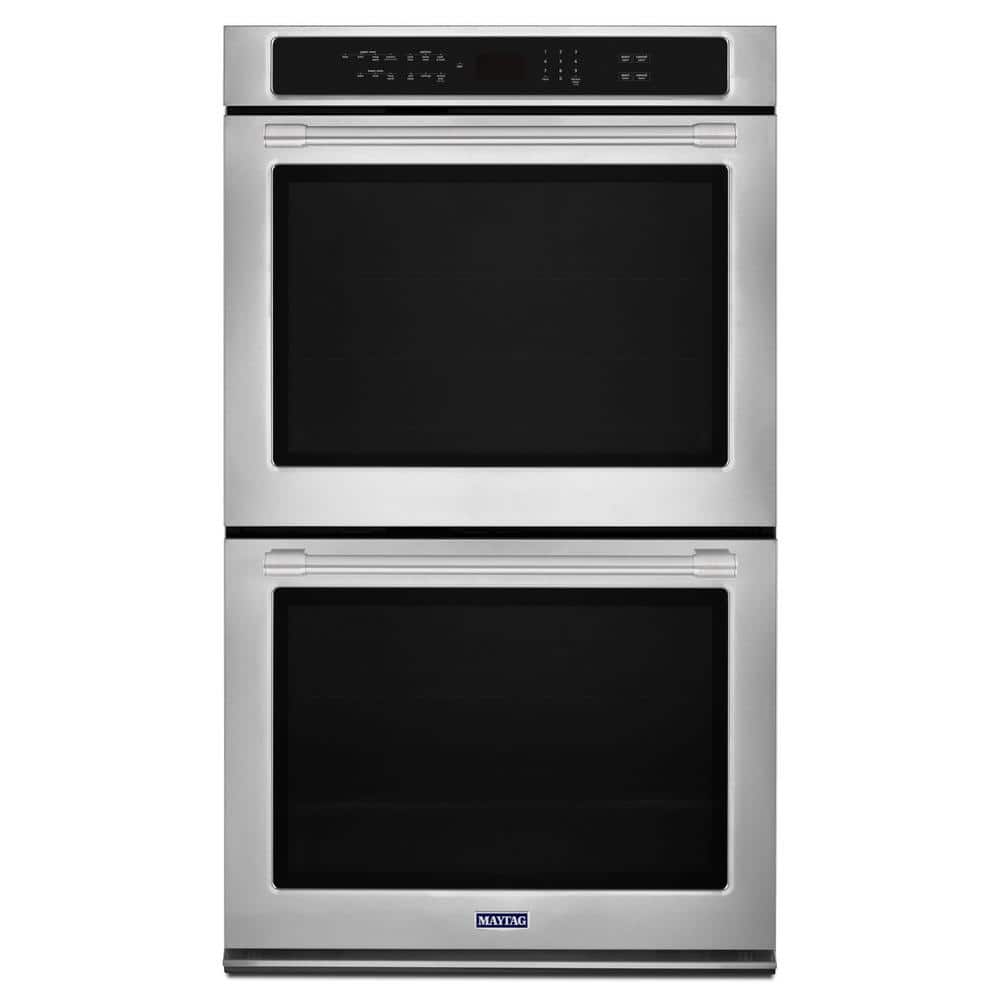 Maytag 30 in. Double Electric Wall Oven with True Convection in Fingerprint Resistant Stainless Steel