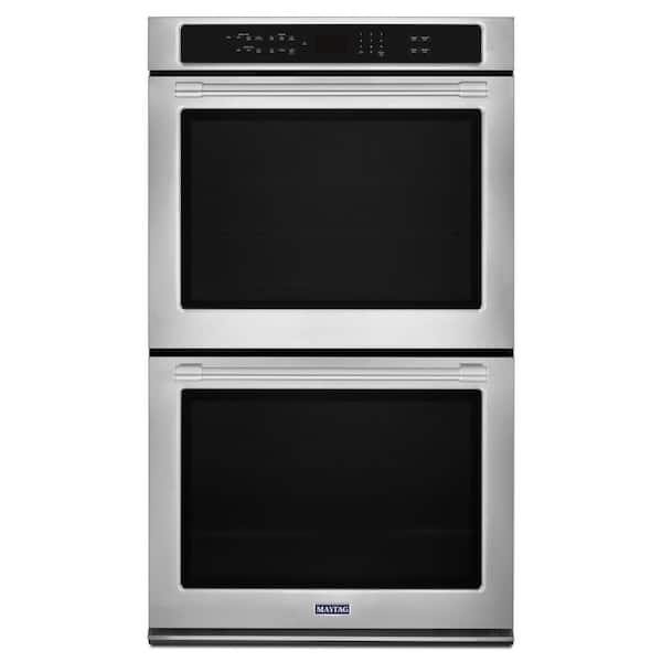 Maytag 30 in. Double Electric Wall Oven with True Convection in Fingerprint Resistant Stainless Steel