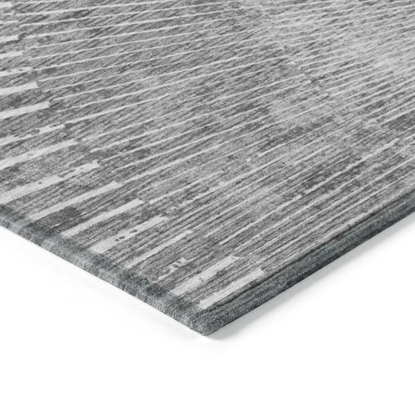 Gray and Ivory 2 ft. x 3 ft. Woven Abstract Rectangle Indoor/Outdoor Area Rug