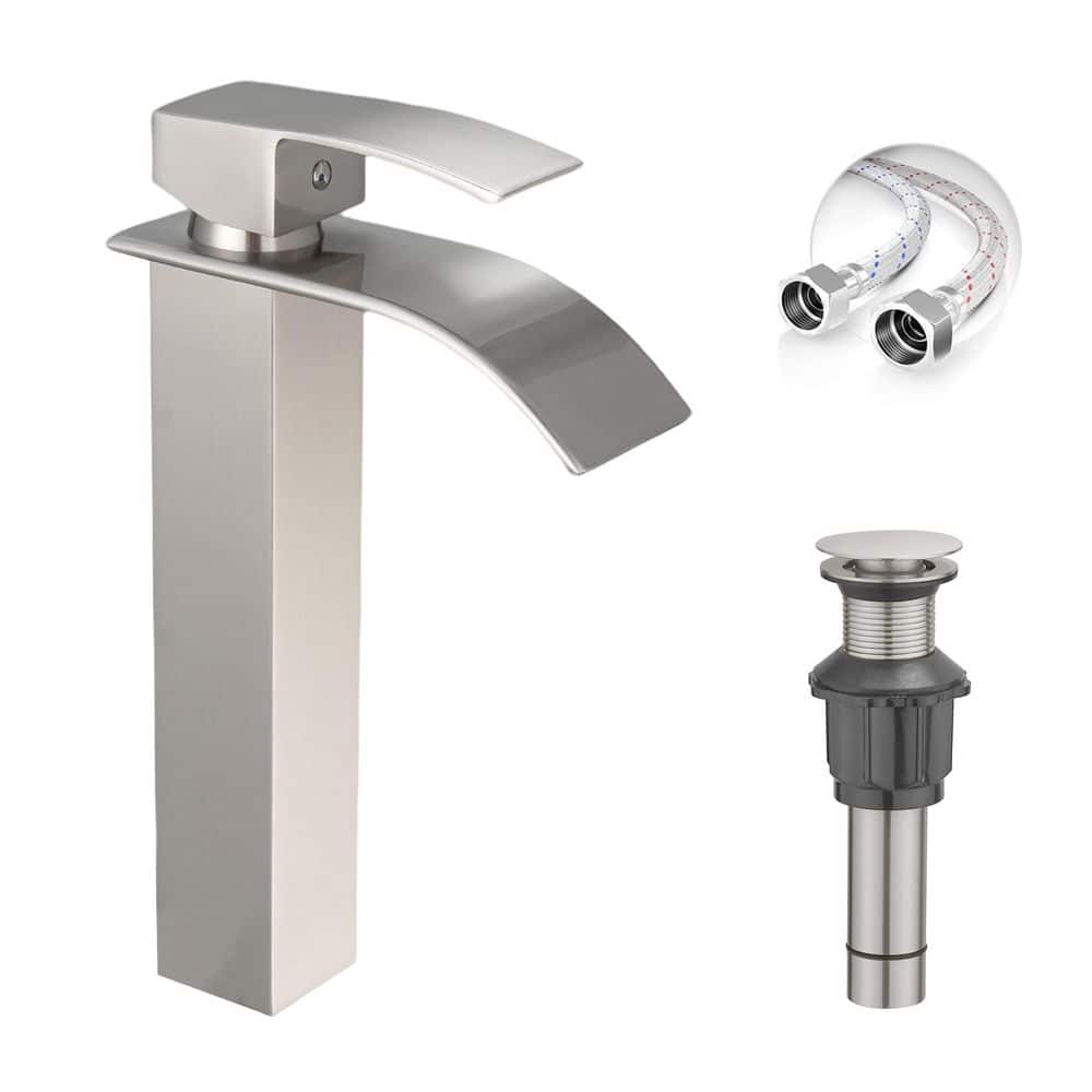 BWE Waterfall Single Hole Single Handle Bathroom Vessel Sink