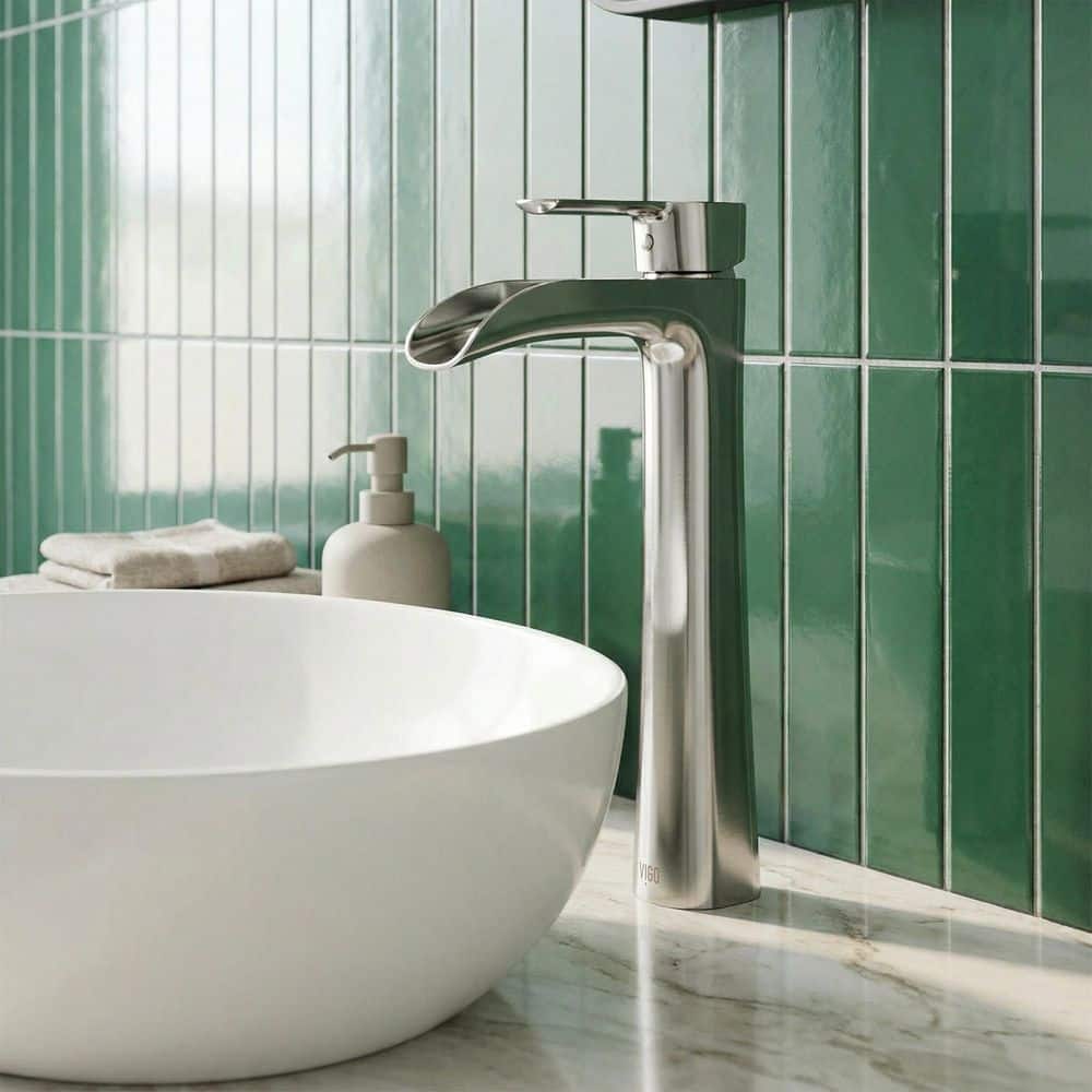 VIGO Niko Single Handle Single-Hole Bathroom Vessel Faucet in
