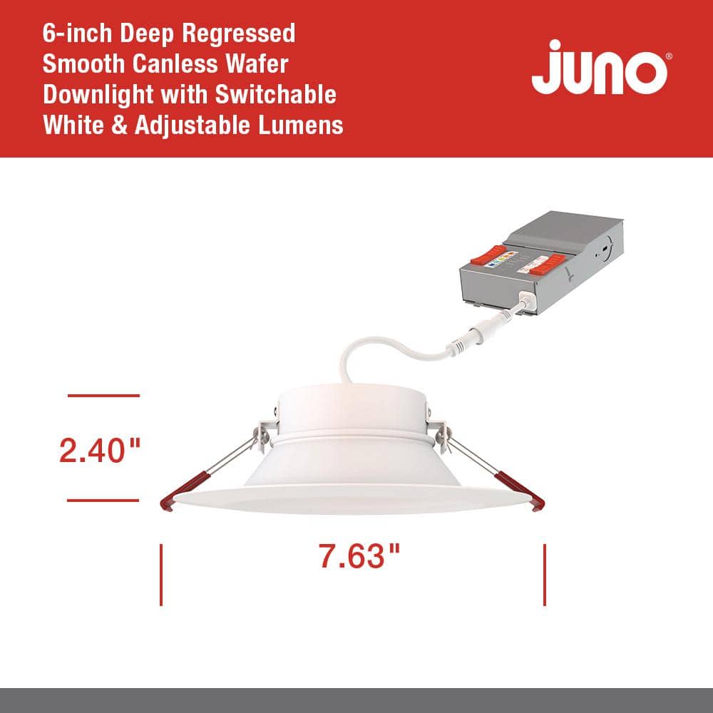 6-Inch Matte White Aluminum LED Recessed Lighting Kit