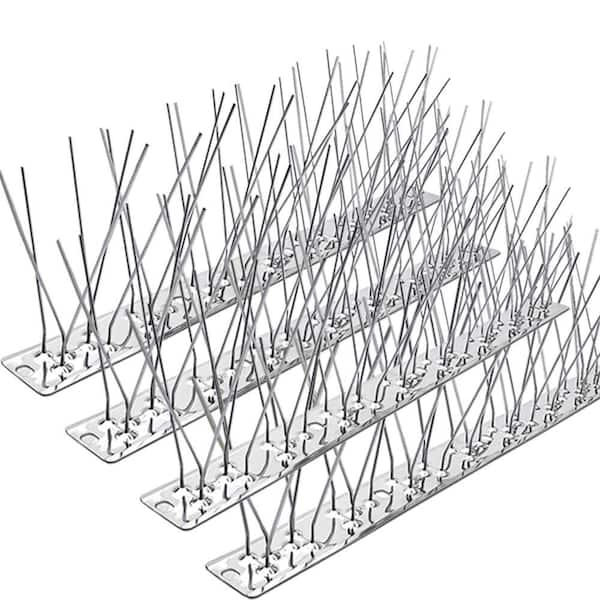 Unbranded 1.2 in. x 9.8 in. Stainless Steel Bird Spikes, Metal Fence Spikes, Bird Deterrent Spike with 4.1 ft. Coverage (5-Pack)