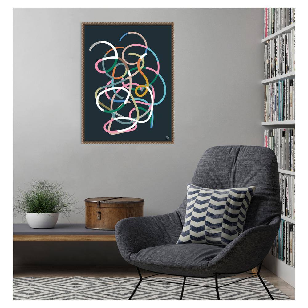 Dan Hobday Abstract Multicolor Beaded Framed Canvas Wall Art