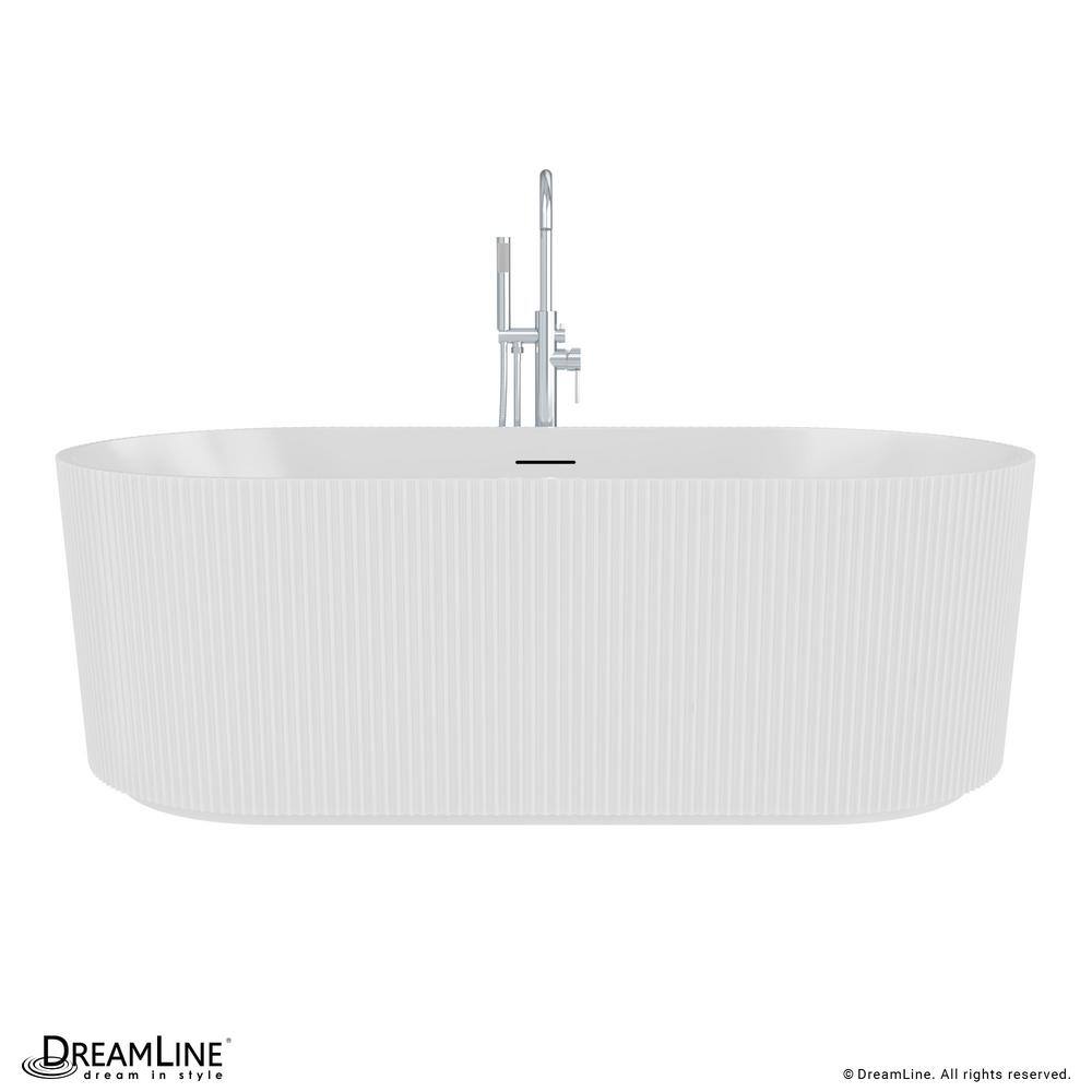 Charisma 59'' White Ribbed Acrylic Freestanding Bathtub
