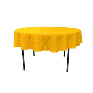 Dark Yellow 72 in. Round Polyester Poplin Tablecloth