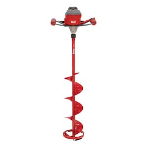 E40 Electric Ice Fishing Auger, 8-Inch, Steel Bit, Red, 45750