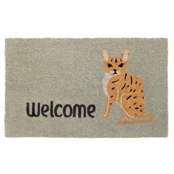 Coir Door Mat 30in x 18in - Welcome Bear