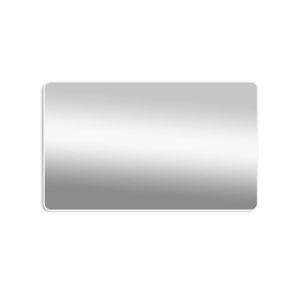 Brushed Nickel 60 in. W x 36 in. Modern Aluminum Rectangle Wall Mirror, Hor